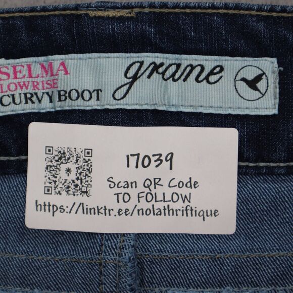 Grane Pants Womens 5 Blue Selma Low Rise Curvy Boot Zip Dark Wash Denim Jeans - Picture 2 of 16
